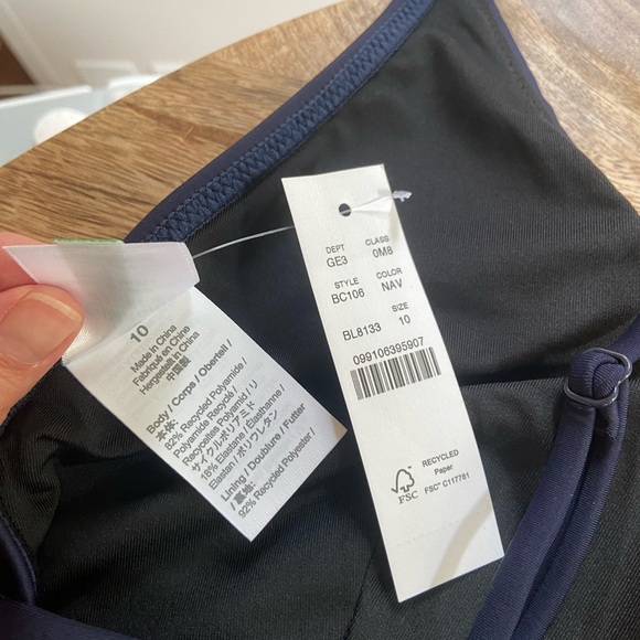 New With Tags J Crew One Piece Plunge Sizes 8 AND 10 Navy NWT - Picture 3 of 12